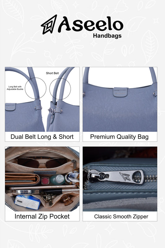 Bluebell Handbag by Aseelo in blue