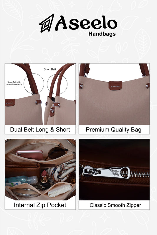 Bluebell Handbag by Aseelo in beige