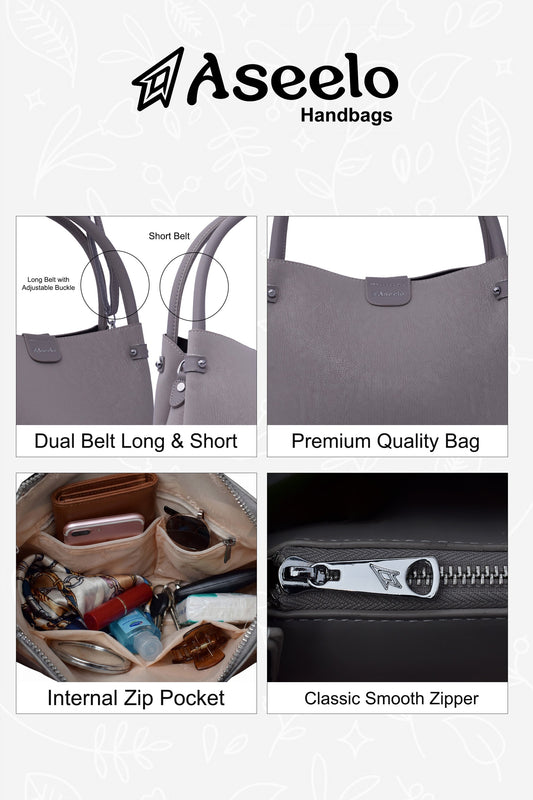 Bluebell Handbag by Aseelo in grey