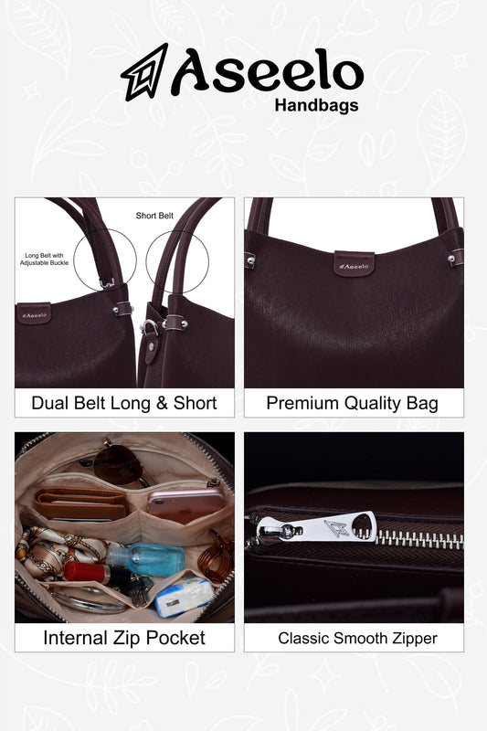 Bluebell Handbag by Aseelo in brown