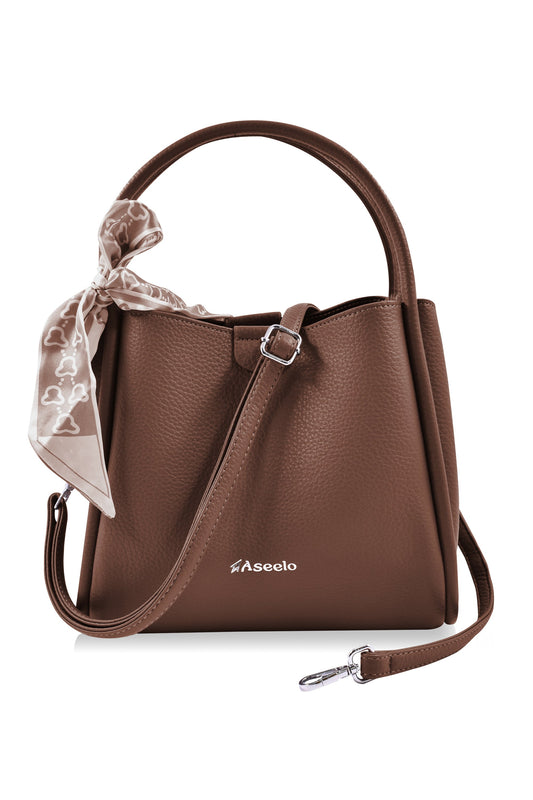 Piano Structured Handbag by Aseelo in brown